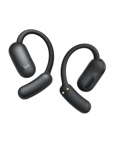 Soundcore AeroFit 2 by Anker Open Ear Earbuds, Open Ear Headphones, Earbuds | Real-Time Translation, 4 Adjustable Positions, 42H Playtime, Rich Bass, Hi-Res, IP55, AI Clear Calls, Wireless Charging - color: Black, style: Standard