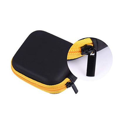 Sewroro Mini EVA Headphone Case, Portable Travel Earphone Pouch, Earbud Storage Box, USB Cable Holder, 2.95 x 2.95 x 0.98 Inches (Yellow) - color: Yellow