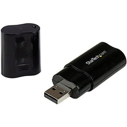 StarTech USB Sound Card, 3.5mm Audio Adapter, Black, TAA (ICUSBAUDIOB) | External Sound Card - size: 1 Count (Pack of 1)