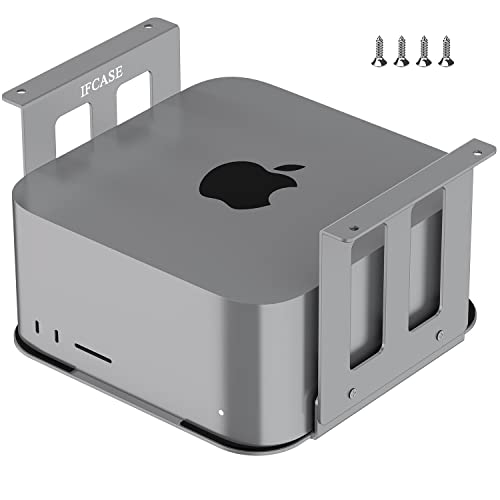 IFCASE Aluminum Under Desk Mount for Mac Studio M4 M3 M2 M1 Max, Ultra with Anti-Scratch Pad (Silver) - color: Silver