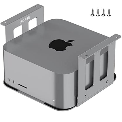 IFCASE Aluminum Under Desk Mount for Mac Studio M4 M3 M2 M1 Max, Ultra with Anti-Scratch Pad (Silver) - color: Silver