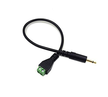 Gold Plated 3.5mm (1/8'') Mono TS Audio Balanced Male Jack to AV 2 Pin Screw Video Balun Terminal Adapter Connector Cable 30cm/1FT (3.5mm M2pin) - color: 3.5mm M/2pin