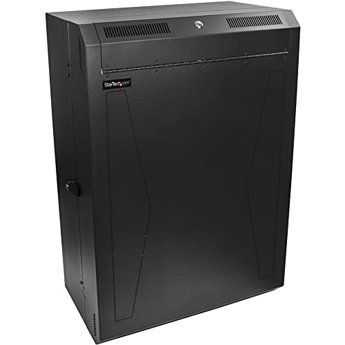 StarTech.com 8U 19" Vertical Wall Mount Server Rack Cabinet - Low Profile (15") - 30" Deep Locking Network Enclosure w/2U for Switch Patch Panel Router Mounting IT/Data Cabinet Assembled (RK830WALVS) - size: 8U