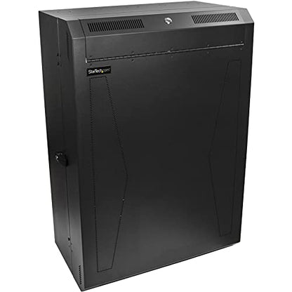 StarTech.com 8U 19" Vertical Wall Mount Server Rack Cabinet - Low Profile (15") - 30" Deep Locking Network Enclosure w/2U for Switch Patch Panel Router Mounting IT/Data Cabinet Assembled (RK830WALVS) - size: 8U