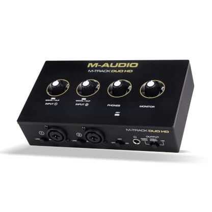 M-AUDIO M-Track Duo HD USB-C Audio Interface | 2 XLR/TRS Inputs, 2 TRS Outputs, 24-Bit/192kHz, Software Suite, for Production and Recording - size: HD Audio Interface, style: Interface Only
