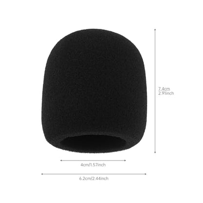 5pcs Foam Mic Cover Handheld Microphone Windscreen, Microphone Cover Foam Mic Covers, Microphone Cover Protection (Black) - color: Black