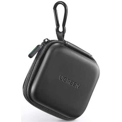UGREEN Earbud Case, Waterproof Earphone Case Pouch Compatible with AirPods Pro Headphone Case Holder with Stainless Steel Carabiner, for Headphones, Earbuds, SD Memory Card, Camera Chips, Black - color: Black