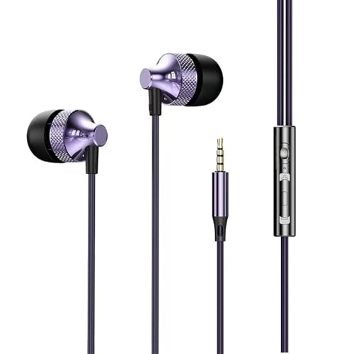 Pro Gaming Earphones with Built-in Microphone, 3.5mm & USB-C Options, 10mm Dynamic Driver for Spatial Audio, Smart in-Line Control, Secure Fit for PC, PS5, Xbox, Switch & Mobile - color: Purple, style: 3.5mm
