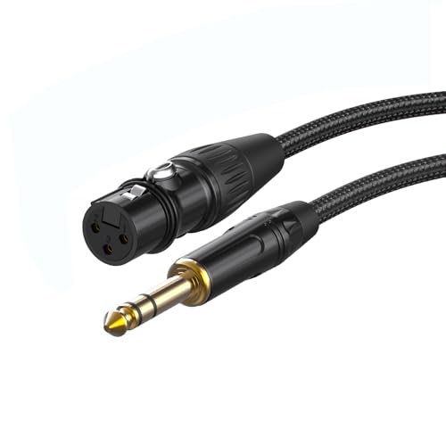 XLR to 1/4, TRS to XLR Female 3ft 1Packs, Quarter Inch (6.35mm) to XLR - size: 3ft 1Pack