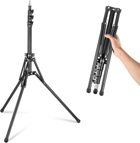 NEEWER Light Stand All Metal with 180° Reversible Legs, 70"/178cm Portable Travel Tripod Stand 1/4" Screw & 5/8" Stud for Indoor Outdoor Photography Speedlite Strobe Ring Light Softbox, ST178R, Black - style: ST178R(Black)