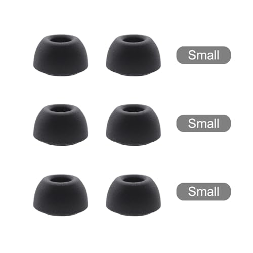 Klowcok Foam Ear Tips Replacement for AirPods Pro 3 Earbuds, Small | Compatible with AirPods Pro 3rd Generation 2025, Fit in The Charging Case, 3 Pairs, Black - size: Small