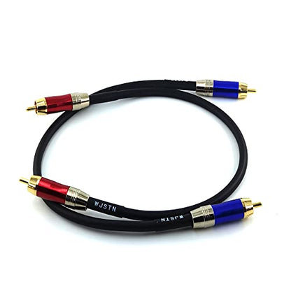 WJSTN-020 RCA to RCA Audio Cable, Male to Male RCA Stereo Audio Coaxial Digital Cable, Digital Stereo Audio Cable for subwoofer, Home Theater, high-Fidelity Audio-Double Shielding-2 Pack (1FT) - size: 1FT