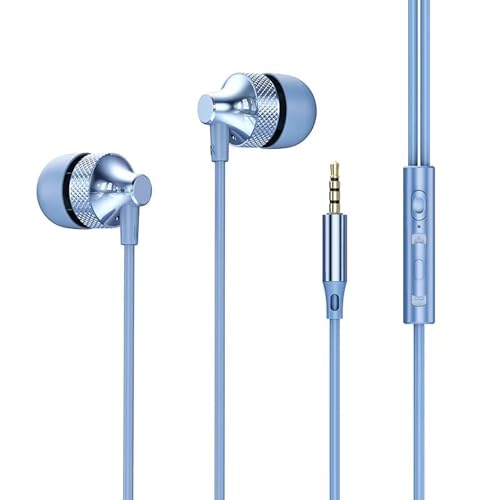 Pro Gaming Earphones with Built-in Microphone, 3.5mm & USB-C Options, 10mm Dynamic Driver for Spatial Audio, Smart in-Line Control, Secure Fit for PC, PS5, Xbox, Switch & Mobile - color: Blue, style: 3.5mm