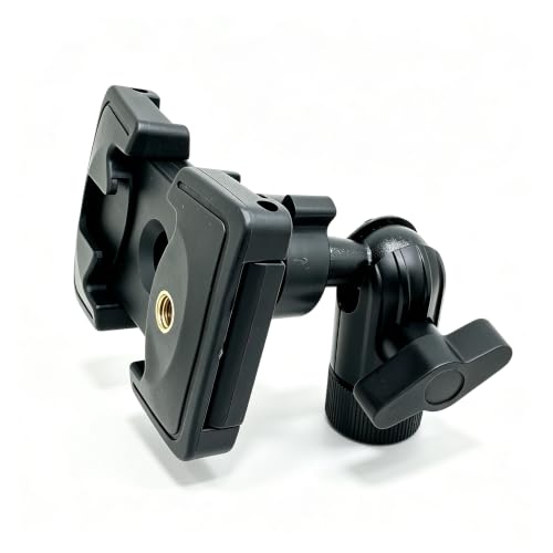 360° Swivel Adjust Smartphone Holder with 5/8" Tripod Microphone Stand Adapter for All Smartphone up to 3.6 inch Wide (iPhone 18 17 Air 16 15 Pro Max Plus Galaxy S25 S26 Flip)