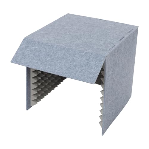 Desktop Soundproof Booth, Microphone Isolation Shield, Recording Studio Booth, Vocal Recording Enclosure, Foldable Acoustic Foam Noise Reduction Box for Podcast, Streaming, Voice Over, Home Studio