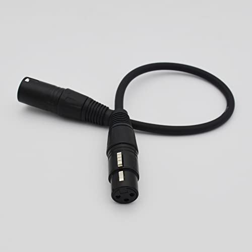 XLR Cable 1ft XLR Male to Female Black Balanced Microphone Cable - 2 Pack - size: 1