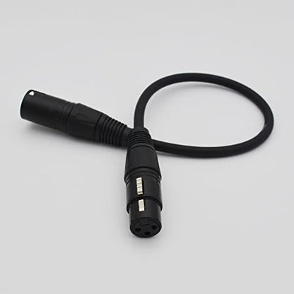 XLR Cable 1ft XLR Male to Female Black Balanced Microphone Cable - 2 Pack - size: 1