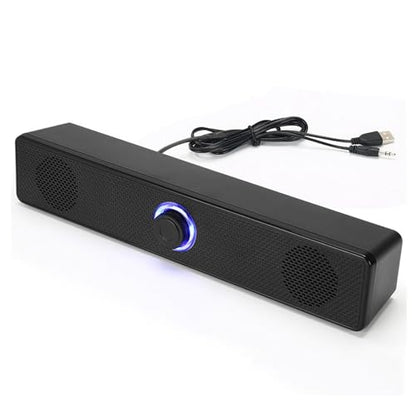 Computer Speakers, Wired USB Desktop Soundbar with Volume Knob, HiFi Clear Sound, Anti Static Noise Mini Speaker for PC Laptop