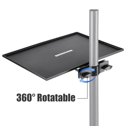 Microphone Tray 11.8 x 11.8 in | Heavy-Duty Steel Shelf, Adjustable Clamp, 12 lbs Capacity, Recording Studio, Podcast, Live Stream - size: 11.8" X 11.8"