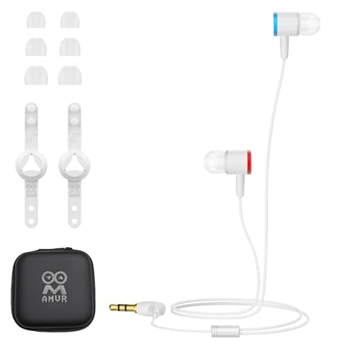 AMVR Noise Isolating Earbuds Earphones Custom Made for Meta Quest 2 VR Headset, with 3D 360 Degree Sound in-Ear Headphones and Earphone Silicone Holders (White) - color: White