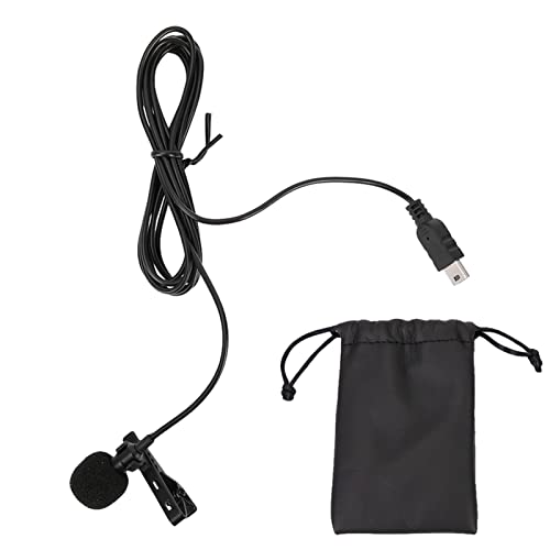 Professional USB Stereo External Microphone with Clip High Sensitivity Omnidirectional Sound Recording for Hero 3 3 Plus 4 Cameras Black 59 Inch Cable