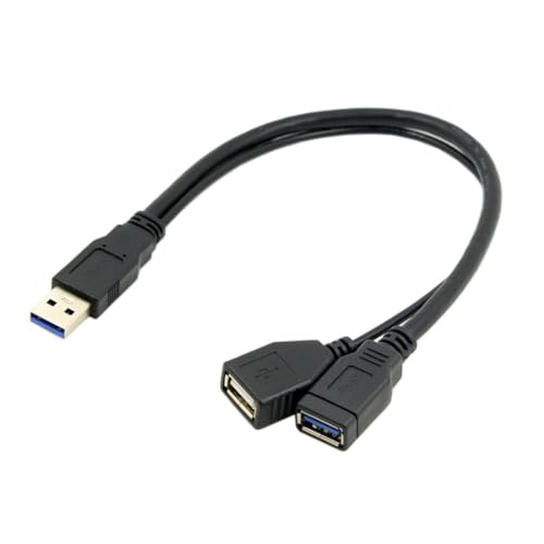 chenyang USB 3.0 Splitter Y Cable USB 1 Male to 2 Female Extra Power Data Extension Cable for 2.5" Mobile Hard Disk - color: 1 Male to 2 Female