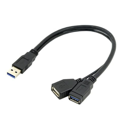 chenyang USB 3.0 Splitter Y Cable USB 1 Male to 2 Female Extra Power Data Extension Cable for 2.5" Mobile Hard Disk - color: 1 Male to 2 Female