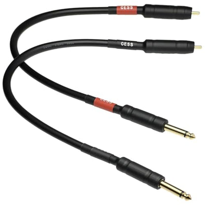 CNCESS 1/4 Inch TS Male to RCA Plug Adapter Cable, Short Mono Audio Lead, 6 Inch, 2 Pack - size: 6 Inches