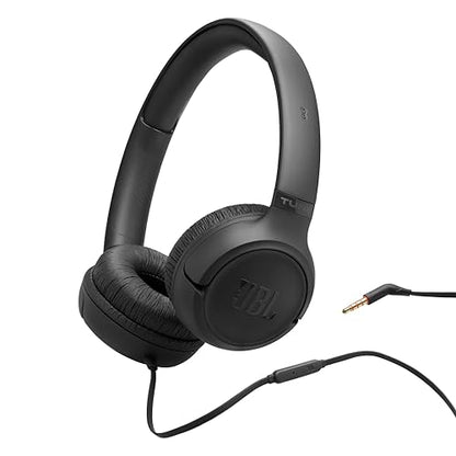 JBL Tune 530 Wired - Wired On-Ear Headphones - Black | JBL Pure Bass Sound, Lightweight, comfortable, and foldable, Tangle-free flat cable, Hands-free calls - color: Black