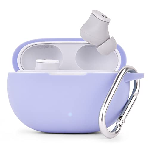 AIRSPO Silicone Case Compatible with Beats Studio Buds Case 2021 Soft Protective Cover for Beats Wireless Earbuds with Keychain (Lilac) - color: Lilac