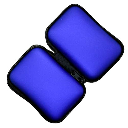 Portable Storage Hard Case Bag Holder Pouch Earphone Carrying Case for SD TF Card Earphone Headphone Earbuds iPod Bluetooth Headset and Charging Cable (Blue) - color: Blue