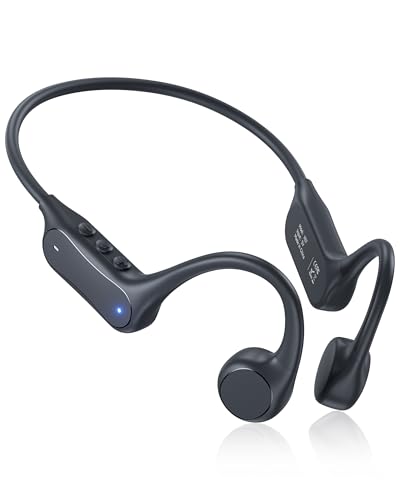 Bone Conduction Headphones, Open Ear Headphones, Bluetooth 6.0 | Lightweight Running Headphones with Mic, 1H Fast Charge, 10H Playtime, IP54 Waterproof, 0.9oz Ultra-Light for Workouts