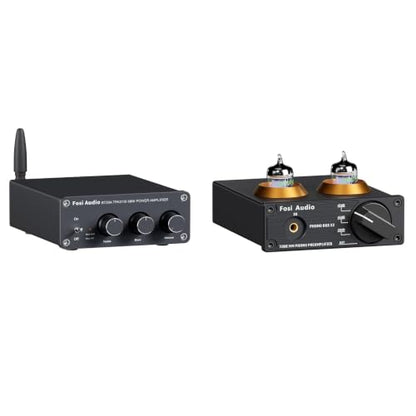 Fosi Audio Box X2 Phono Preamp, Stereo Audio Hi-Fi Preamplifier and BT20A Bluetooth Stereo Amplifier
