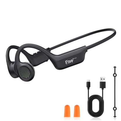 esonstyle Bone Conduction Headphones Bluetooth 6.0 - IPX7 Waterproof | Bone Conduction Earphones with Mic, 10H Play Time, Wireless Open Ear Earbuds for Running Walking Cycling - color: Black