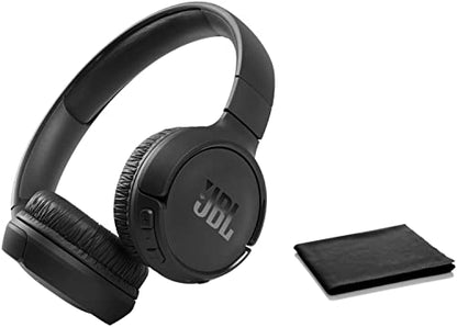 JBL Tune 510BT: Wireless Bluetooth On-Ear Headphones with Purebass Sound - with Cleaning Cloth - Black - color: Black