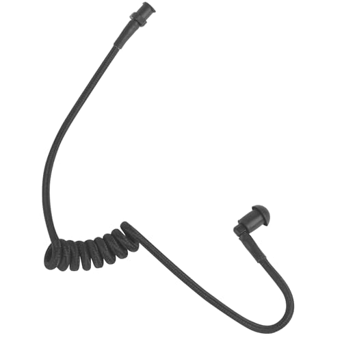 Replacement Braided Nylon Surveillance Acoustic Coil Tube for Radio Earpiece Moisture Resistant Fiber Mesh Colorful Accessories (PureBlack-2) - color: PureBlack-2