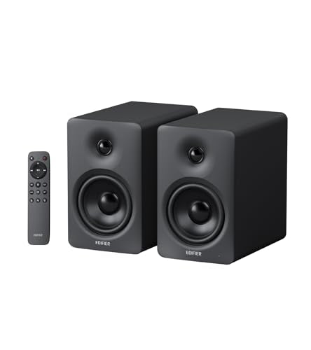 Edifier M90 Computer Speakers, 100W RMS Desktop Speakers, Black | Hi-Res Audio with LDAC, Bluetooth 6.0 Compact Speaker, HDMI eARC/Optical/USB-C/AUX Inputs, SUB Out, Remote Control for TV/PC - color: Black