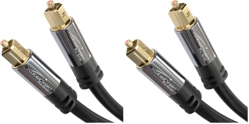 KabelDirekt TOSLINK – Optical Audio Cable – 15ft – Fiber Optic Cord, S/PDIF Digital Audio Optical Cable for Soundbar, Stereo Systems, Home Cinema, Xbox One/PS4 – Designed in Germany (Pack of 2) - size: 15 ft (Pack of 2)