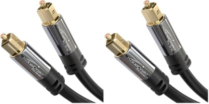 KabelDirekt TOSLINK – Optical Audio Cable – 15ft – Fiber Optic Cord, S/PDIF Digital Audio Optical Cable for Soundbar, Stereo Systems, Home Cinema, Xbox One/PS4 – Designed in Germany (Pack of 2) - size: 15 ft (Pack of 2)