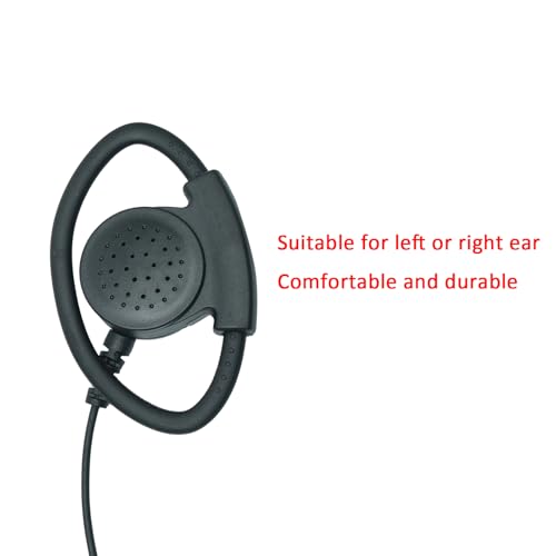 Walkie Talkie Earpiece with mic Ptt Headset Compatible with Walkie Talkie Brands Baofeng,Kenwood,Puxing,Wouxun 2 Way Radio 2 pin D Shape Accessories,2 Pack