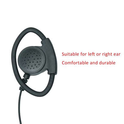 Walkie Talkie Earpiece with mic Ptt Headset Compatible with Walkie Talkie Brands Baofeng,Kenwood,Puxing,Wouxun 2 Way Radio 2 pin D Shape Accessories,2 Pack