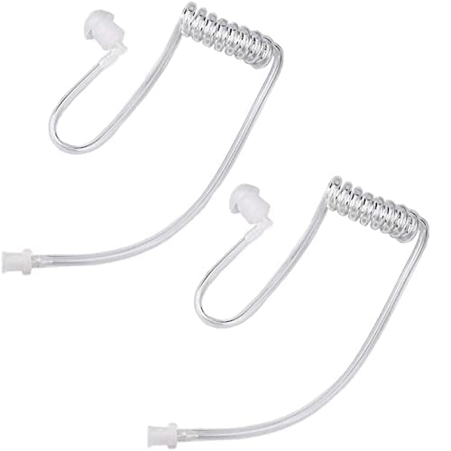 Acoustic Tube Earpiece Coil Tubes Replacement for Two Way Radio Headsets FBI Style Motorola Kenwood Walkie Talkie Earpieces with 2X Radio Earbuds (2 PCS) - size: 2 PCS