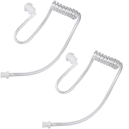 Acoustic Tube Earpiece Coil Tubes Replacement for Two Way Radio Headsets FBI Style Motorola Kenwood Walkie Talkie Earpieces with 2X Radio Earbuds (2 PCS) - size: 2 PCS