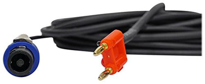 Rockville RSB17 35 Ft Speakon to Banana Speaker Cable, 16 Gauge, OFC | 100% Oxygen Free Copper, Black PVC Jacket, ROHS Compliant, Low Resistance, Noise-Free Signal
