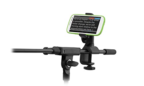 IK Multimedia iKlip Xpand Mini mic Stand Phone Holder, Compatible with iPhone & Android Smartphones 3.5" to 6", with Adjustable 360° Swivel - size: Phone