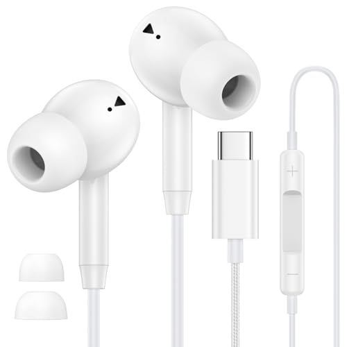 Wired Earbuds USB C for iPhone 18 Pro 17 16 Wired Headphones USBC Ear Buds