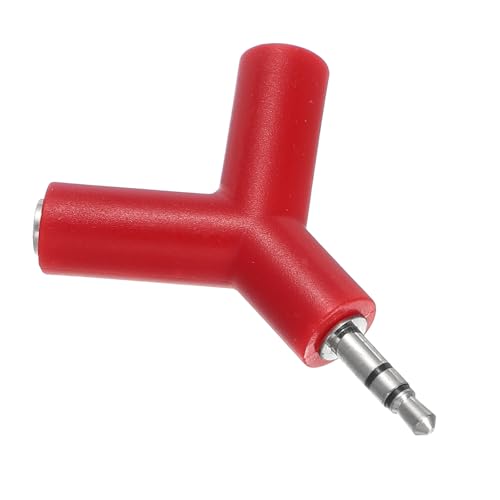 MECCANIXITY Headphone Splitter Adapter, 3.5mm Male to 2 Port Female Y Jack Aux Stereo Splitter for Phone Headset PS4 Switch Tablets, Red - color: Red