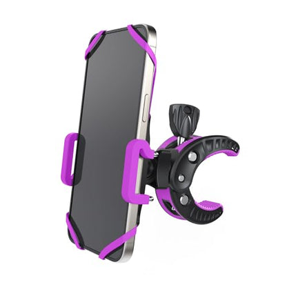 Crescendo CR-30 SlimClip Mic Stand Phone Holder, iPhone Clamp Mount, Pole Phone Mount, Microphone, Music or Drum Stand, Mic/Phone Clip - for iPhone, Samsung Galaxy, Pixel, Any Smartphone (Purple) - color: Purple