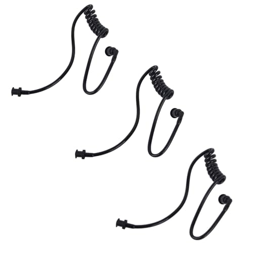 Two Way Radio Earpiece Acoustic Coil Tube Replacement for Walkie Talkie Surveillance Headset (Black Tube)