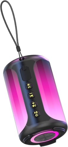 Portable Bluetooth Speaker, Bluetooth Speaker 5.4, Stocking Stuffers, Powerful Crystal Clear Sound, IPX7 Waterproof, 8 Lighting Effects, TWS Paring, Small Wireless Speaker for Outdoor - color: red